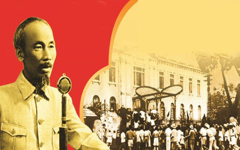 Uncle Ho at Ba Dinh square in 1945