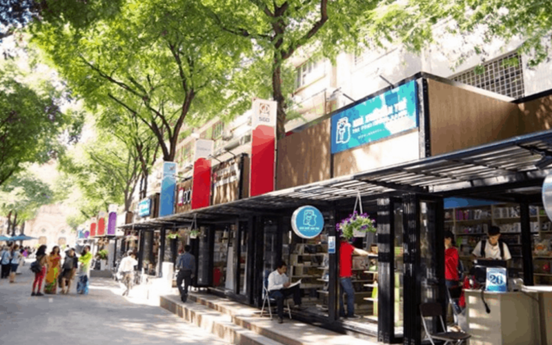 Nguyen Hue Book Street is located right on the walking street area - a favorite place for tourists