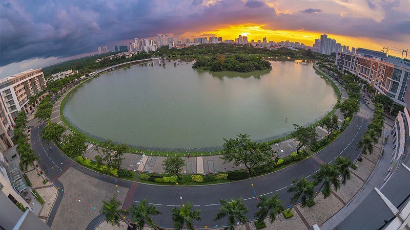 Enjoy the stunning sunset at Ban Nguyet Lake